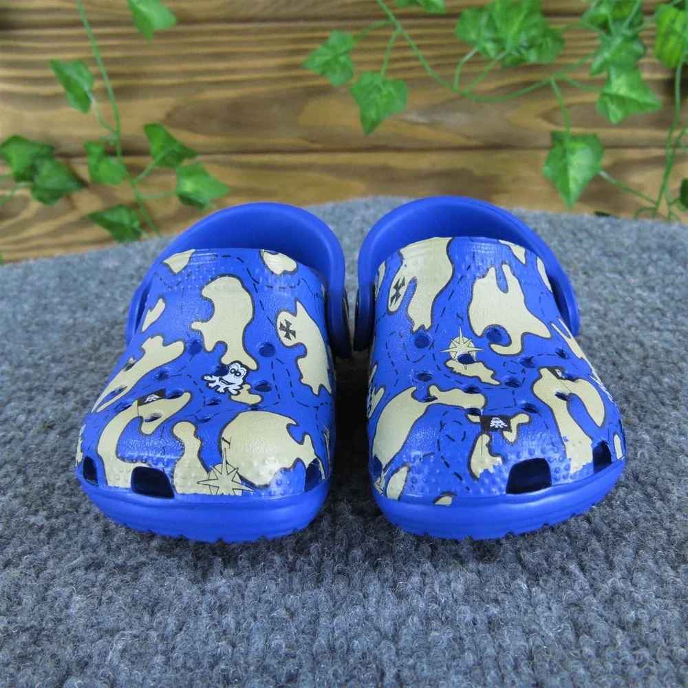 Coqui Unisex‎ Clog Size T 4-5 Medium Shoes Blue Synthetic Slip On